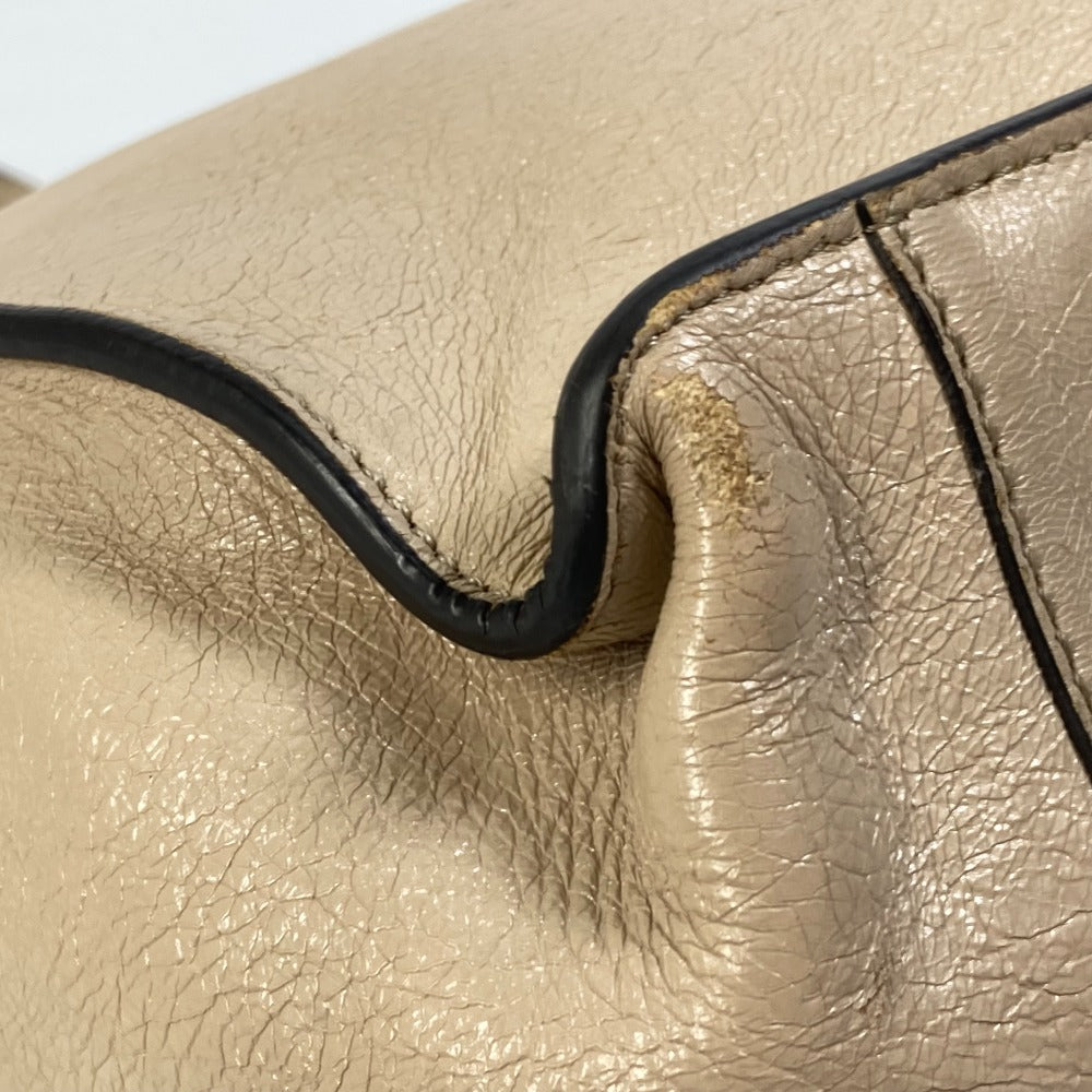 FENDI Shoulder Bag 8BT303 Leather / suede beige Zucca handbag FLIP flip large FF logo strap Women Used Authentic