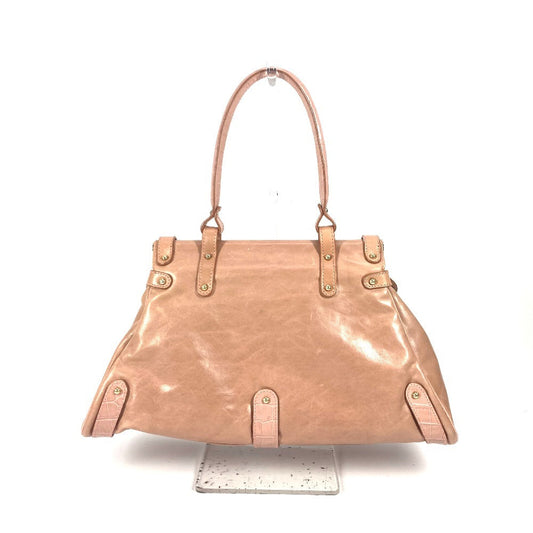 FENDI Tote Bag leather pink Turn lock Women Used Authentic