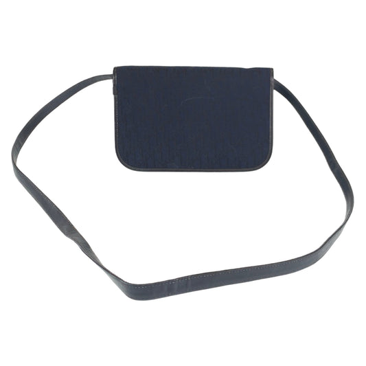 Dior Shoulder Bag Canvas, Leather Navy Gold Metal Crossbody Shoulder Bag Trotter Women Used Authentic