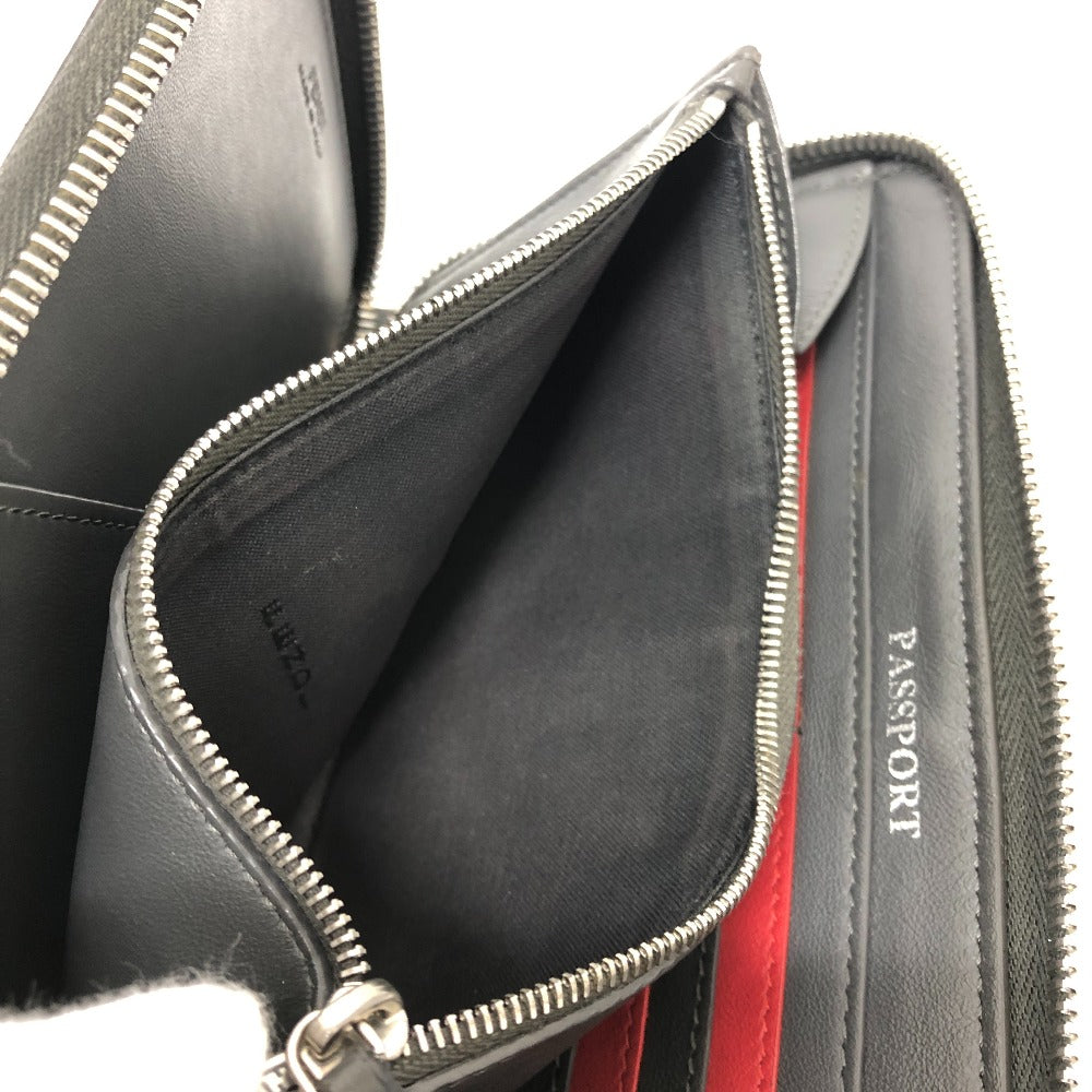 FENDI Long Wallet Purse 7M0276 leather gray Zucca Pattern Travel Wallet