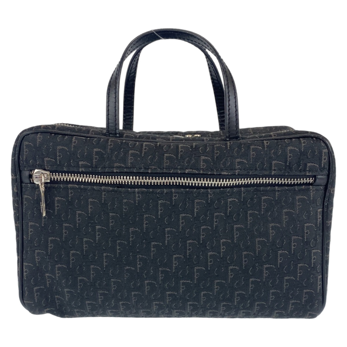 Dior Handbag MC0053 Canvas, Leather Black Silver Metal Handbag vanity bag Trotter Oblique Street chic Women Used Authentic