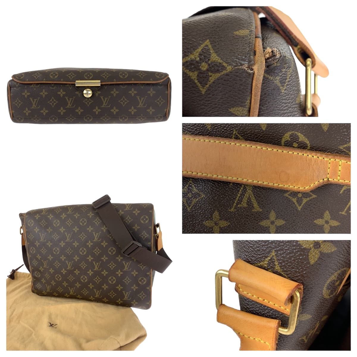 LOUIS VUITTON Shoulder Bag M45257 PVC Brown Monogram Abbesses