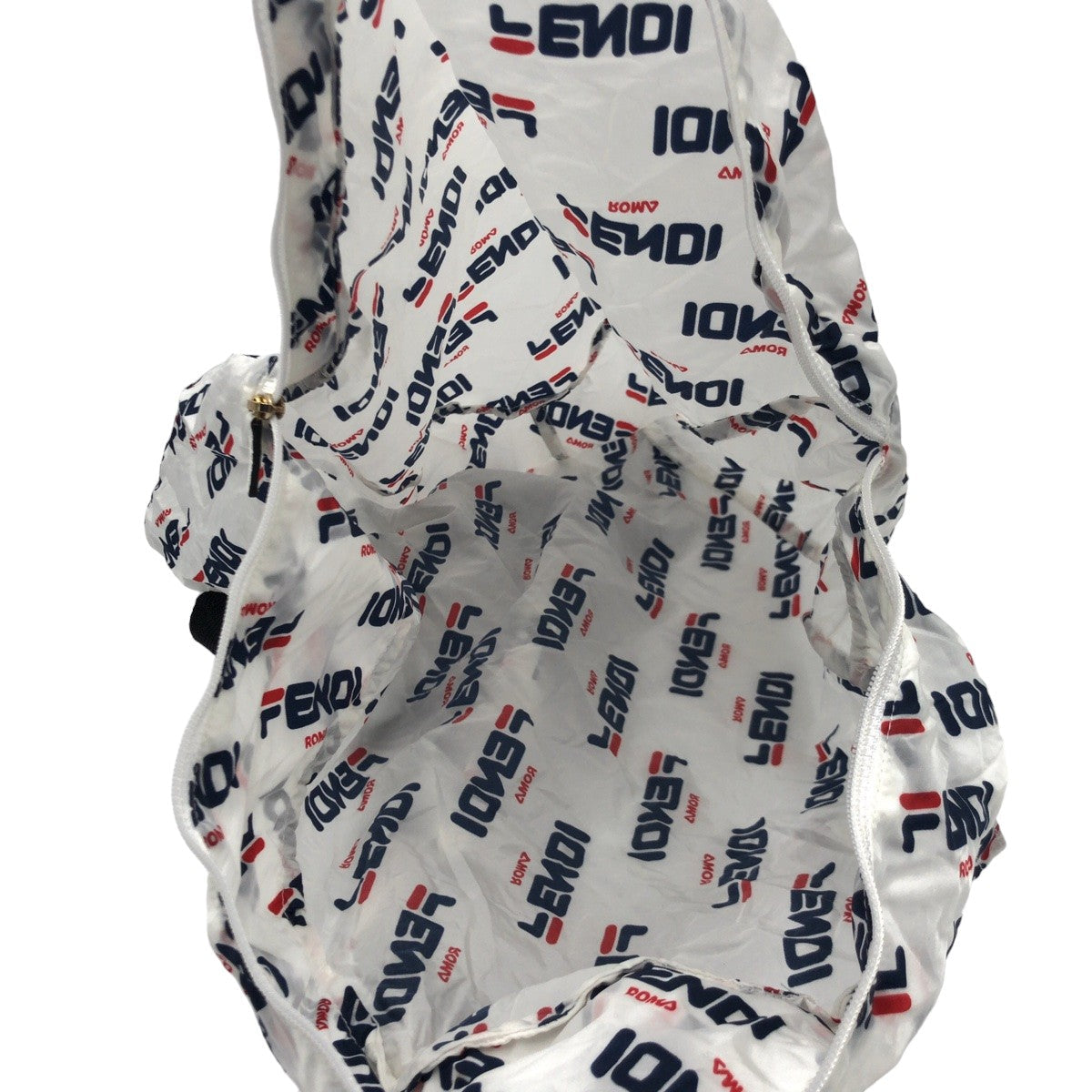 FENDI Backpack Nylon white FILA collaboration With porch