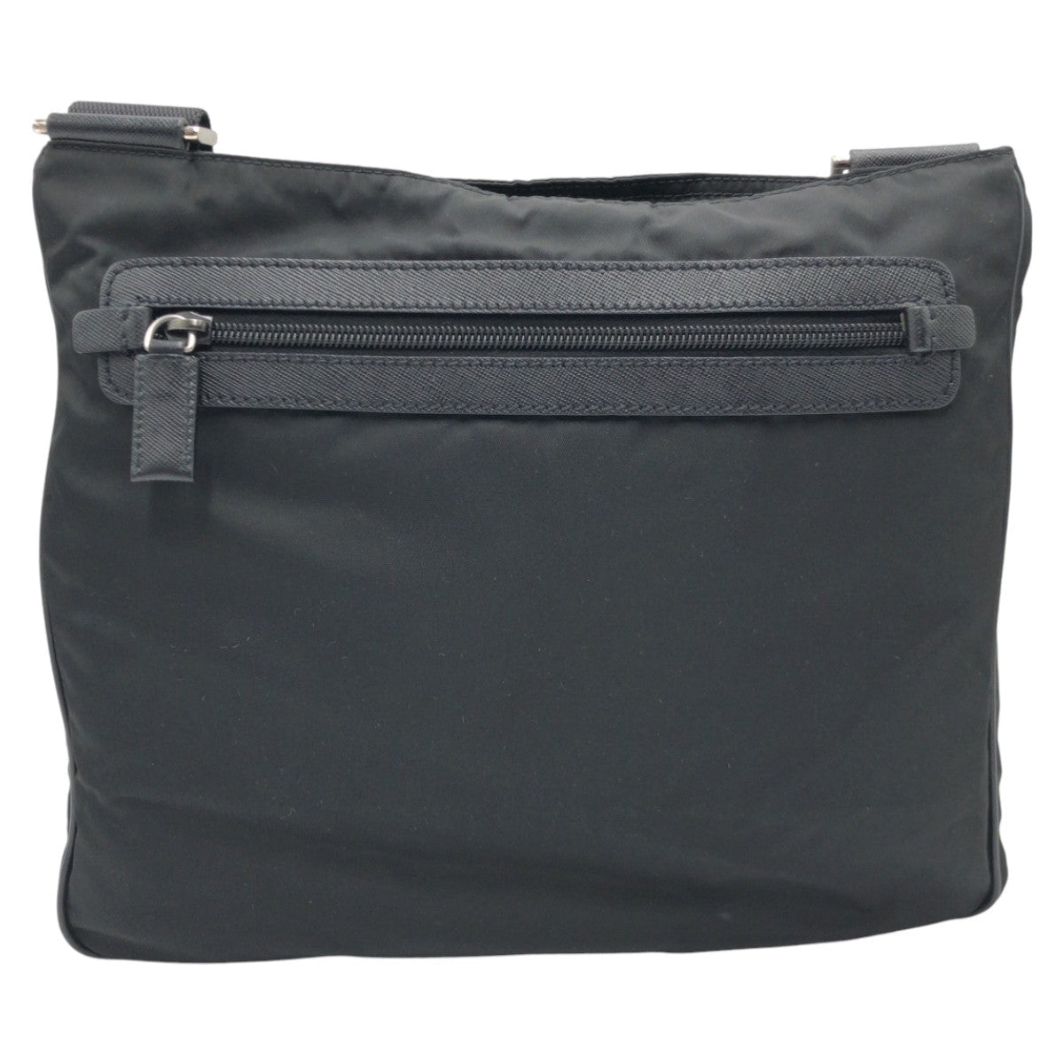 PRADA Shoulder Bag Nylon black Shoulder back pochette Test Triangular logo mens Used Authentic
