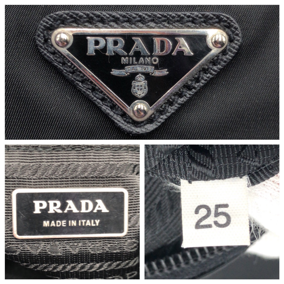 PRADA Shoulder Bag Nylon black Shoulder back pochette Test Triangular logo mens Used Authentic