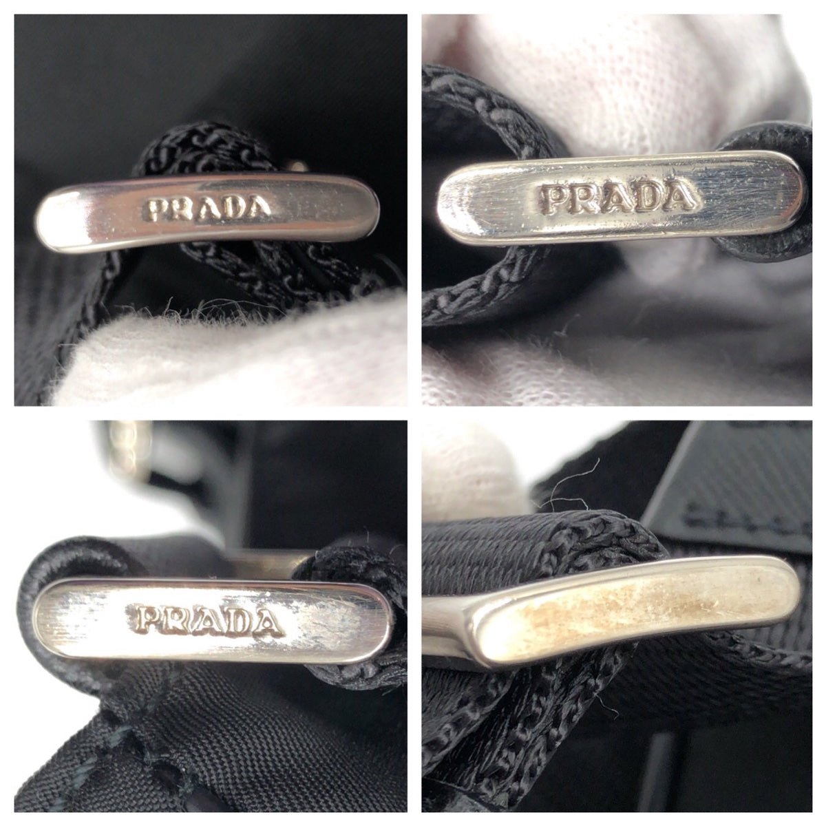PRADA Shoulder Bag Nylon black Shoulder back pochette Test Triangular logo mens Used Authentic