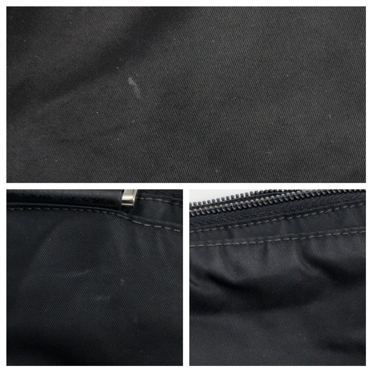 PRADA Shoulder Bag Nylon Black SilverMetal Crossbody Shoulder Bag Pochette Test Triangular logo mens Used Authentic