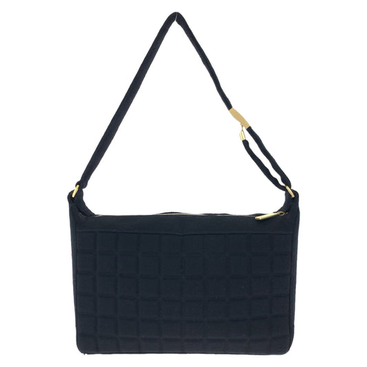 CHANEL Shoulder Bag canvas Black Gold Metal Chocolate bar COCO Mark