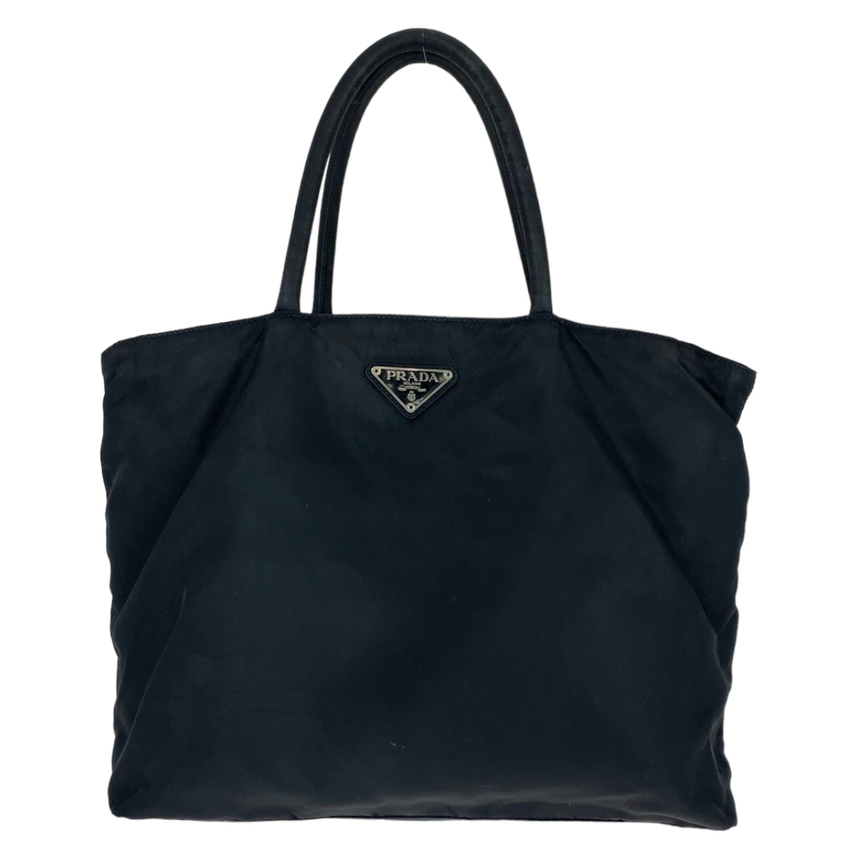 PRADA Tote Bag Nylon black Tote Bag handbag Test Triangle With logo Women Used Authentic