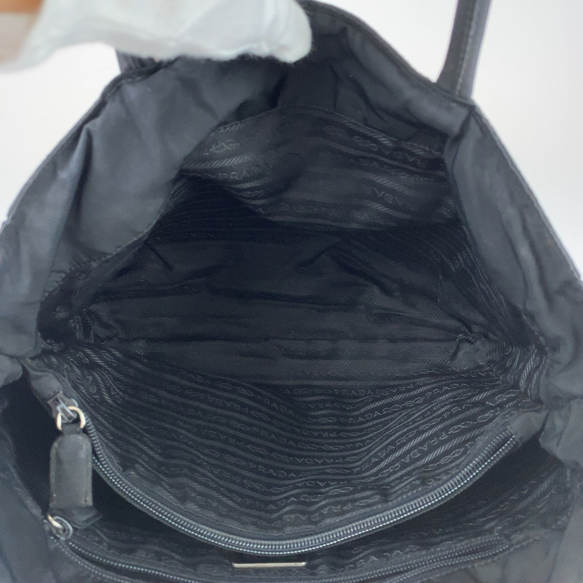 PRADA Tote Bag Nylon black Tote Bag handbag Test Triangle With logo Women Used Authentic