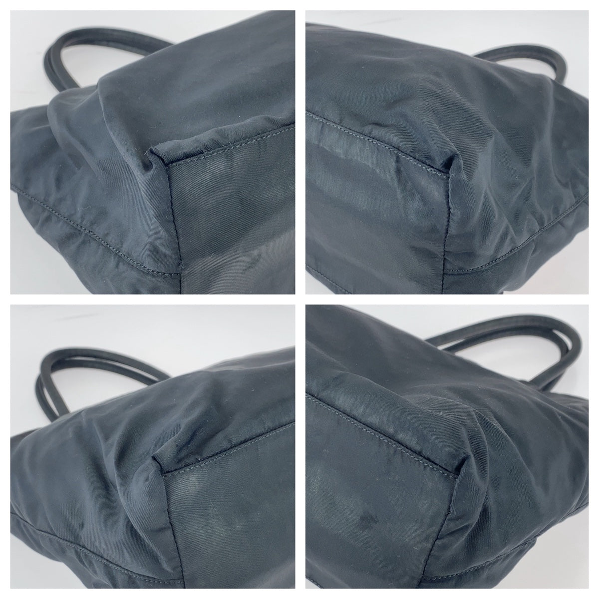 PRADA Tote Bag Nylon black Tote Bag handbag Test Triangle With logo Women Used Authentic