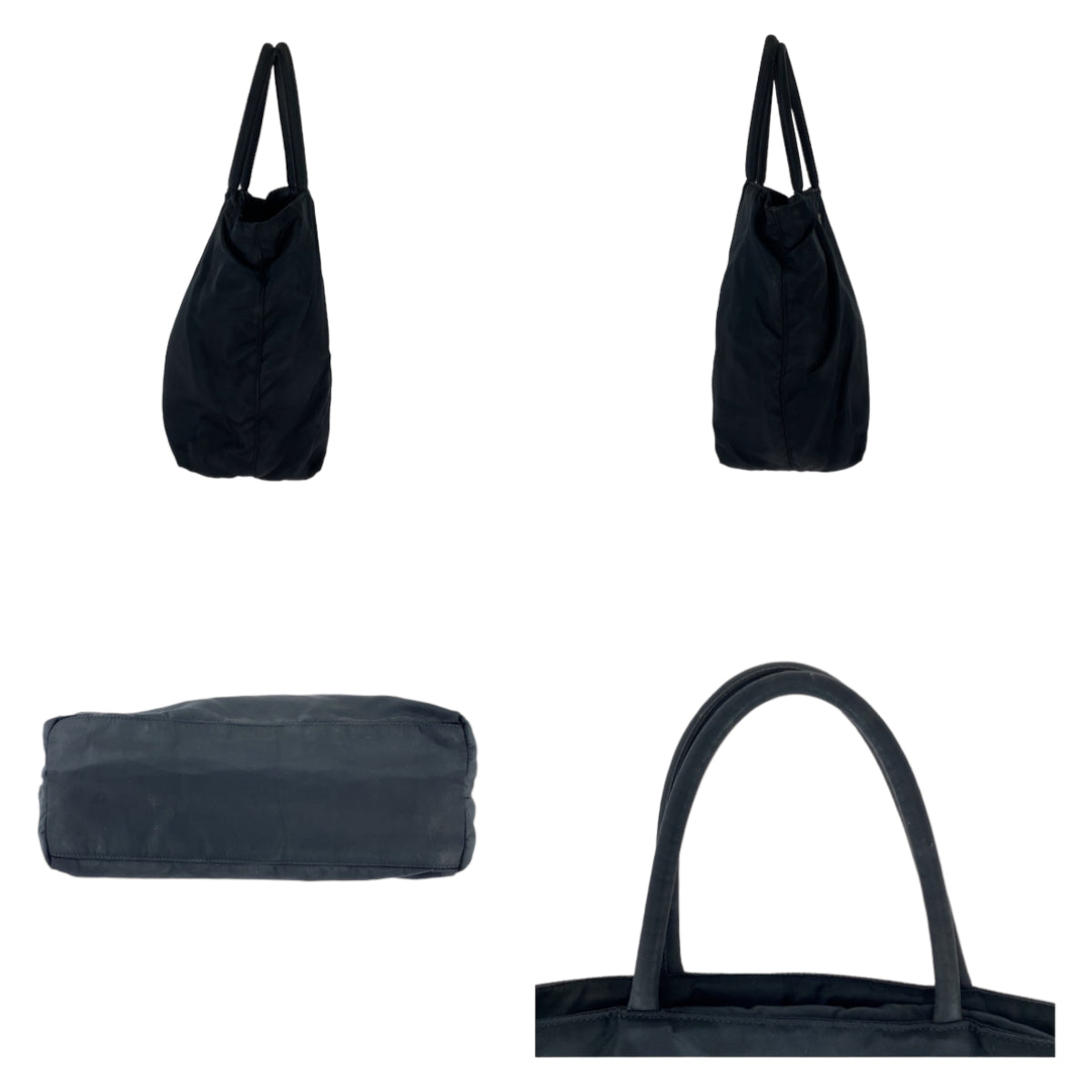 PRADA Tote Bag Nylon black Tote Bag handbag Test Triangle With logo Women Used Authentic