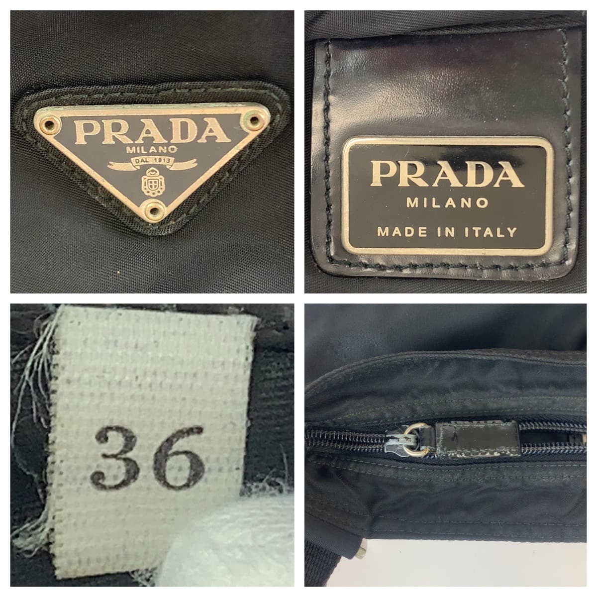 PRADA Shoulder Bag Nylon black Crossbody Shoulder Bag Messenger Bag Test Triangle With logo mens Used Authentic