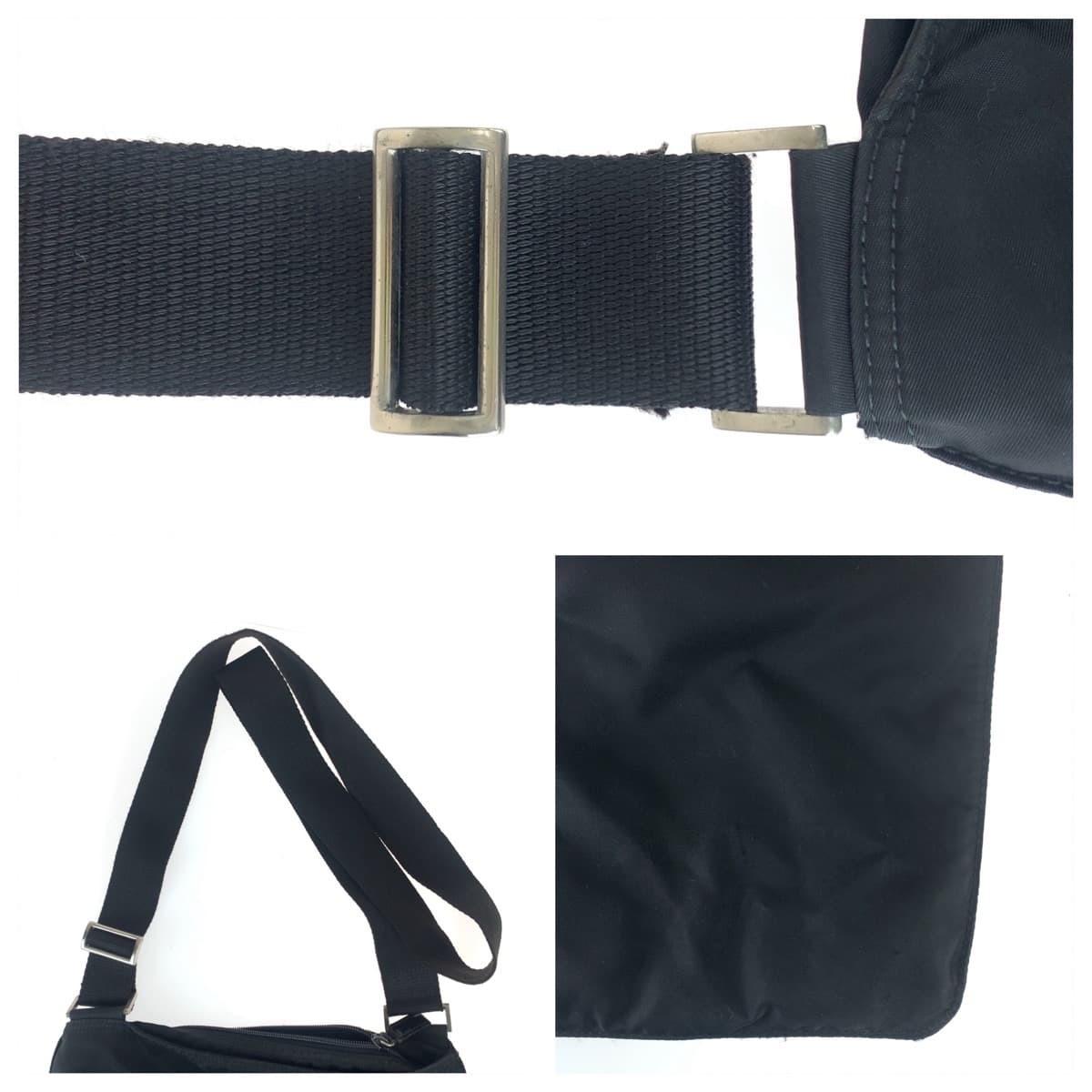 PRADA Shoulder Bag Nylon black Crossbody Shoulder Bag Messenger Bag Test Triangle With logo mens Used Authentic
