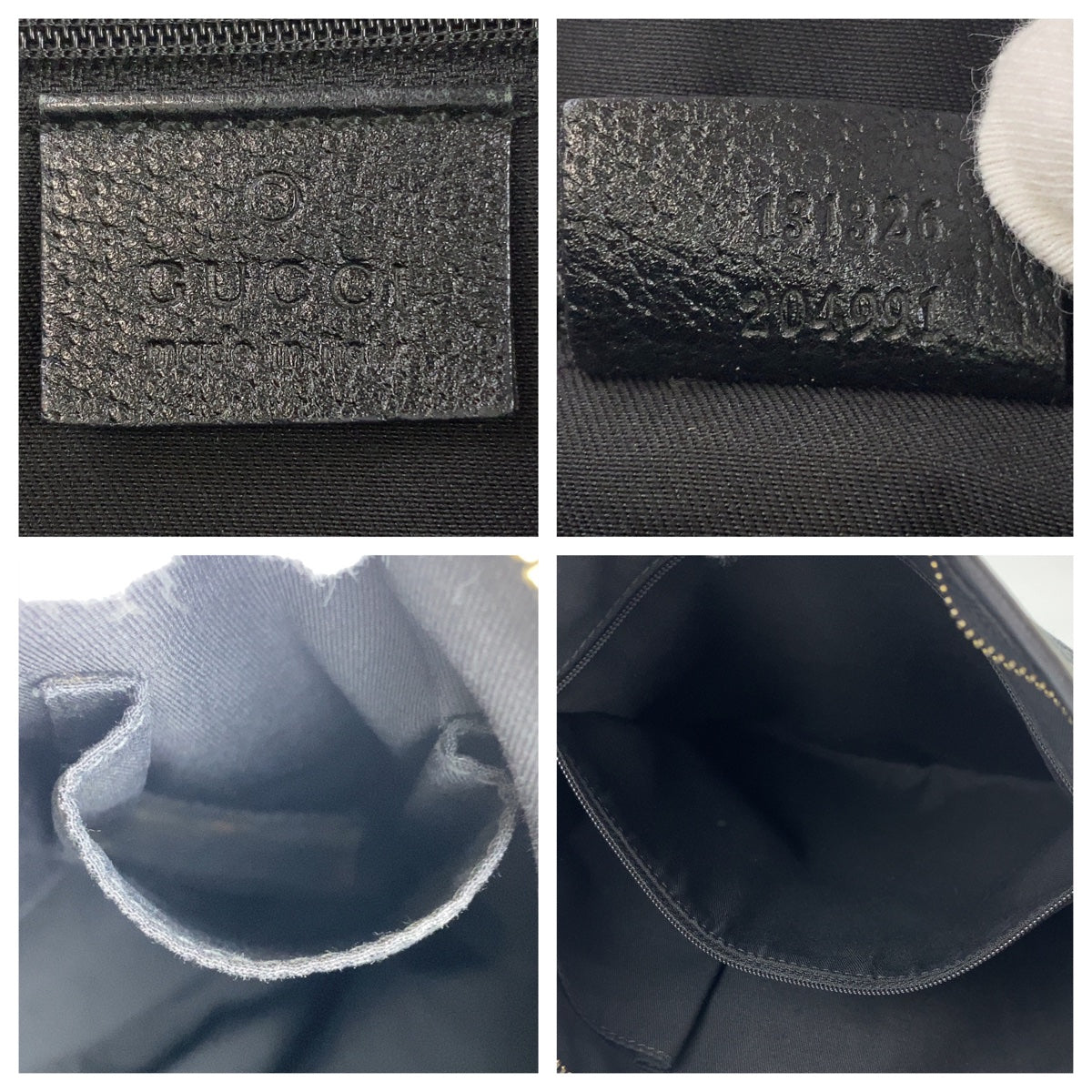 GUCCI Shoulder Bag 131326 GG canvas, leather Black GoldMetal Crossbody Shoulder Bag Messenger Bag Abbey Women Used Authentic