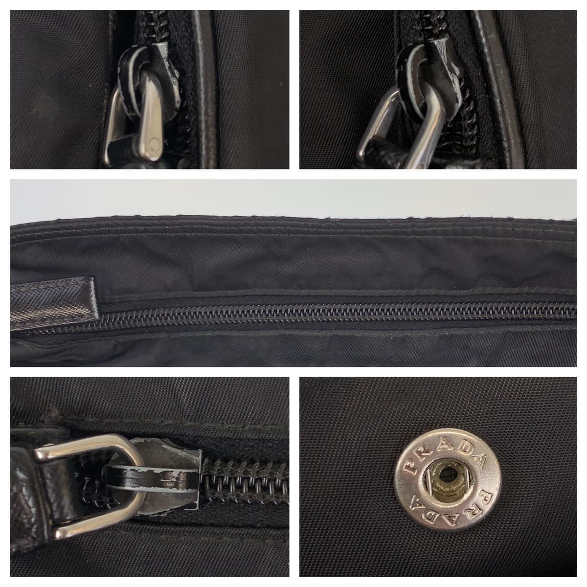 PRADA Shoulder Bag Nylon Black SilverMetal Shoulder Bag Messenger bag Test Triangular logo mens Used Authentic