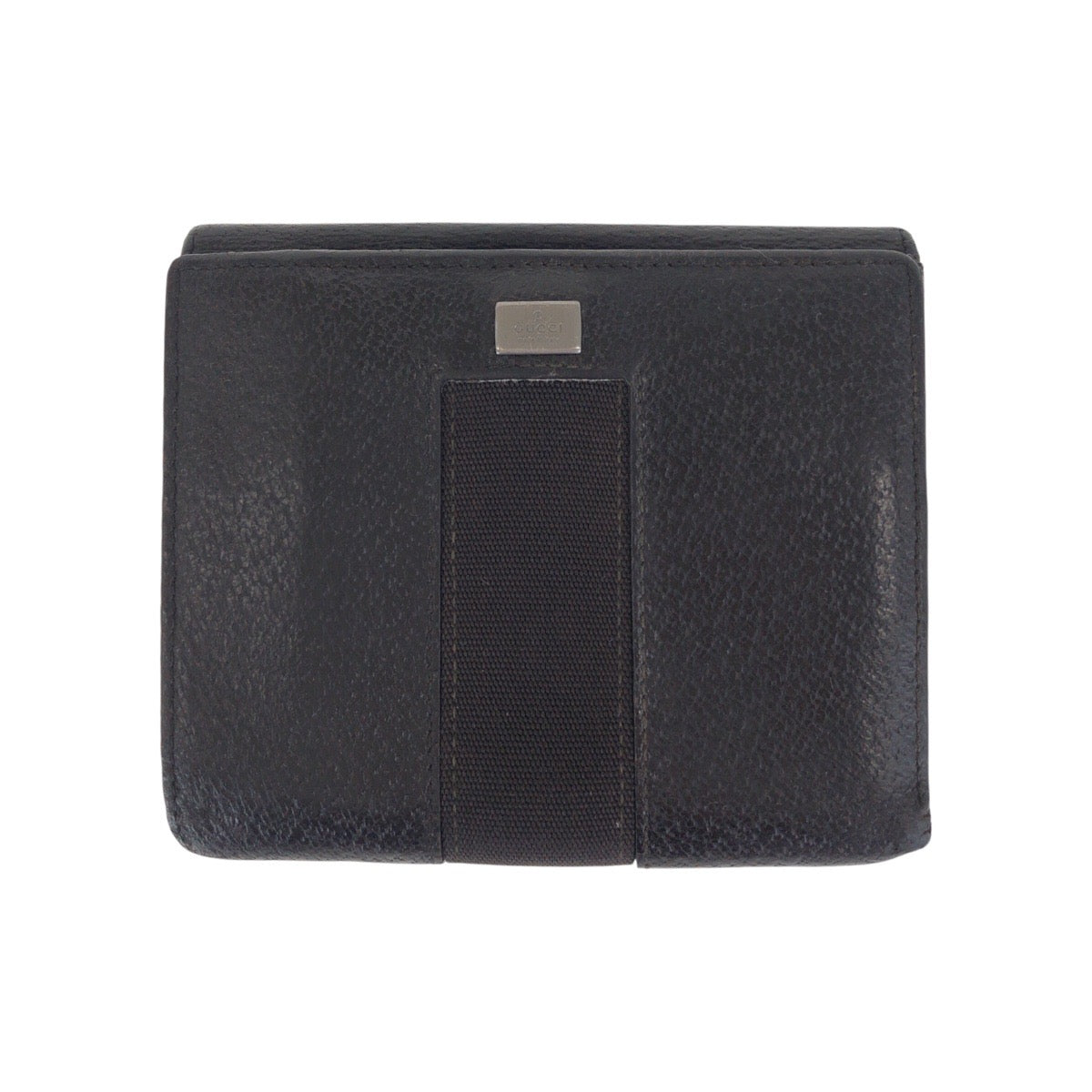 GUCCI Bifold Wallet 035 1408 2090 leather Black SilverMetal Folding wallet Compact wallet mens Used Authentic