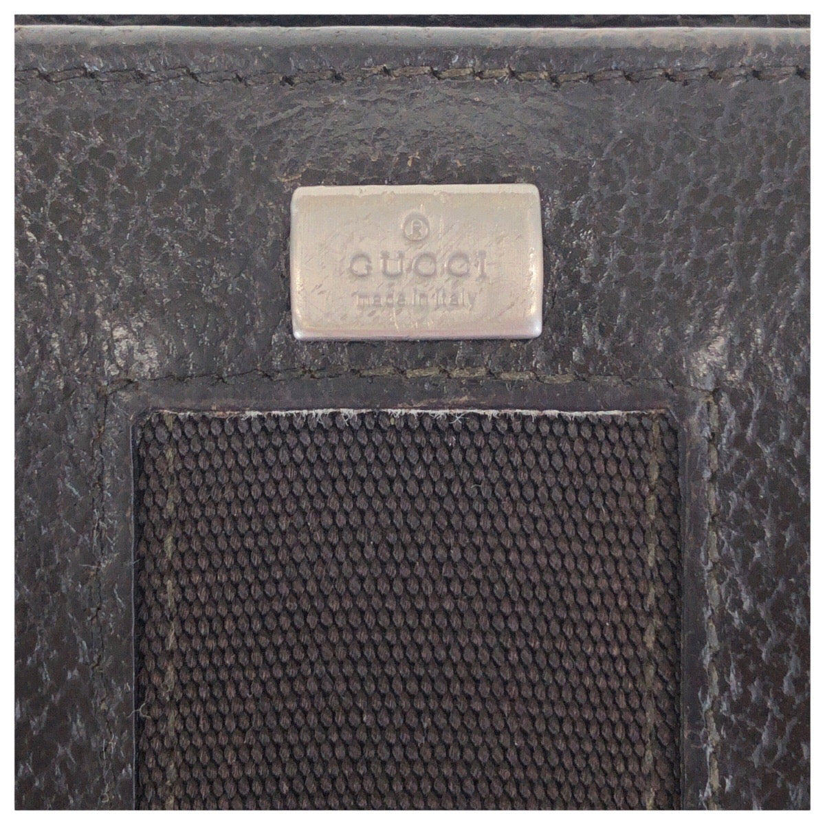 GUCCI Bifold Wallet 035 1408 2090 leather Black SilverMetal Folding wallet Compact wallet mens Used Authentic