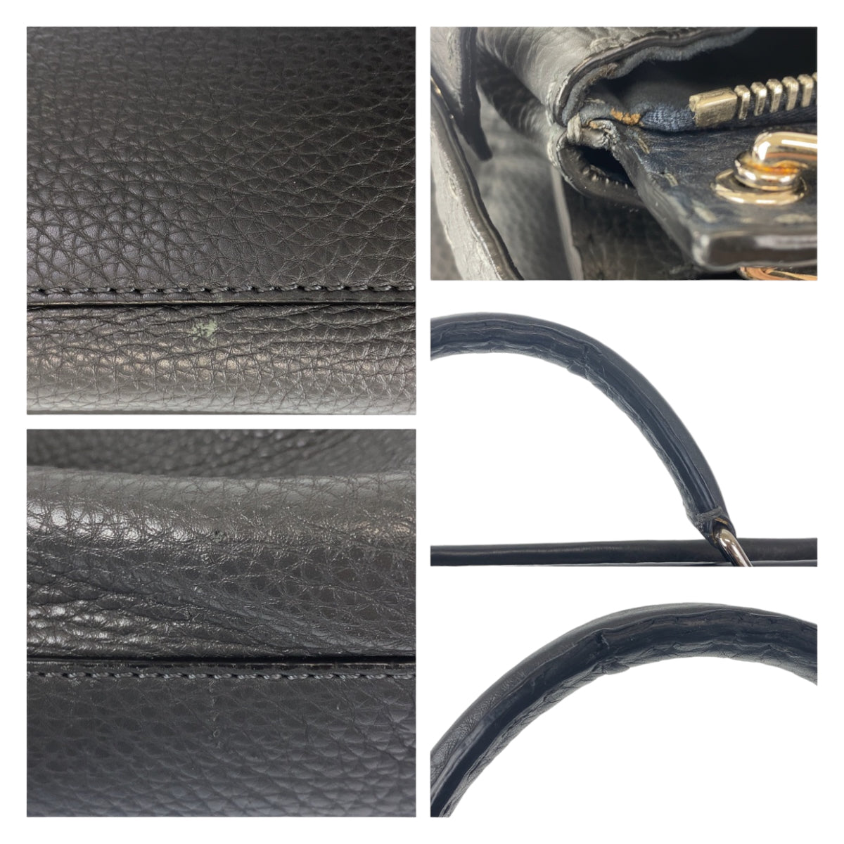 FENDI Business bag leather Grey SilverMetal Business Bag A4 Compatible Shoulder Bag Celeria Peekaboo mens Used Authentic