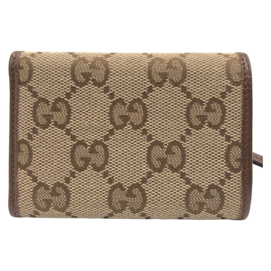 GUCCI Tri-fold wallet GG canvas Brown SilverMetal Folding wallet Compact wallet Balenciaga Collaboration The Hacker Project mens Used Authentic