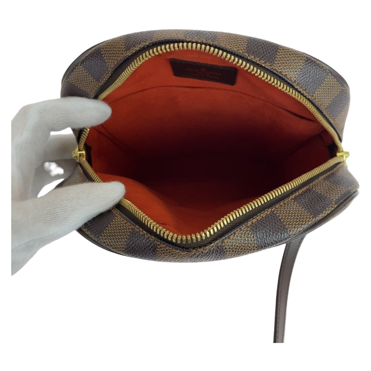 LOUIS VUITTON Shoulder Bag N51294 PVC Brown Gold Metal Crossbody Shoulder Bag Pochette Damier Ipanema PM Women Used Authentic