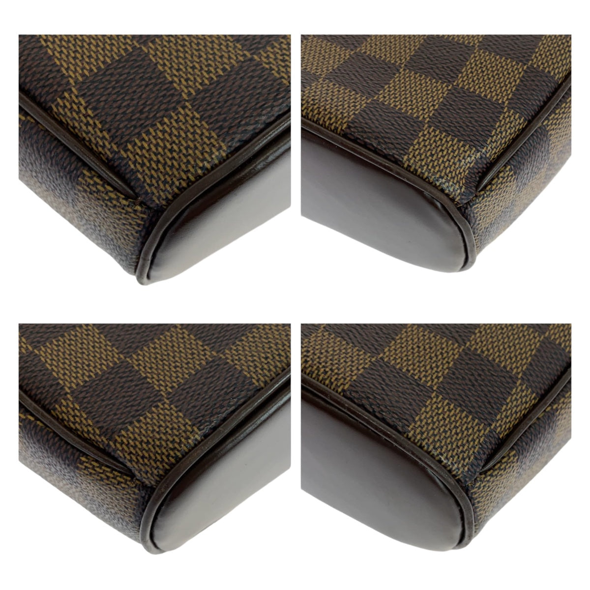 LOUIS VUITTON Shoulder Bag N51294 PVC Brown Gold Metal Crossbody Shoulder Bag Pochette Damier Ipanema PM Women Used Authentic