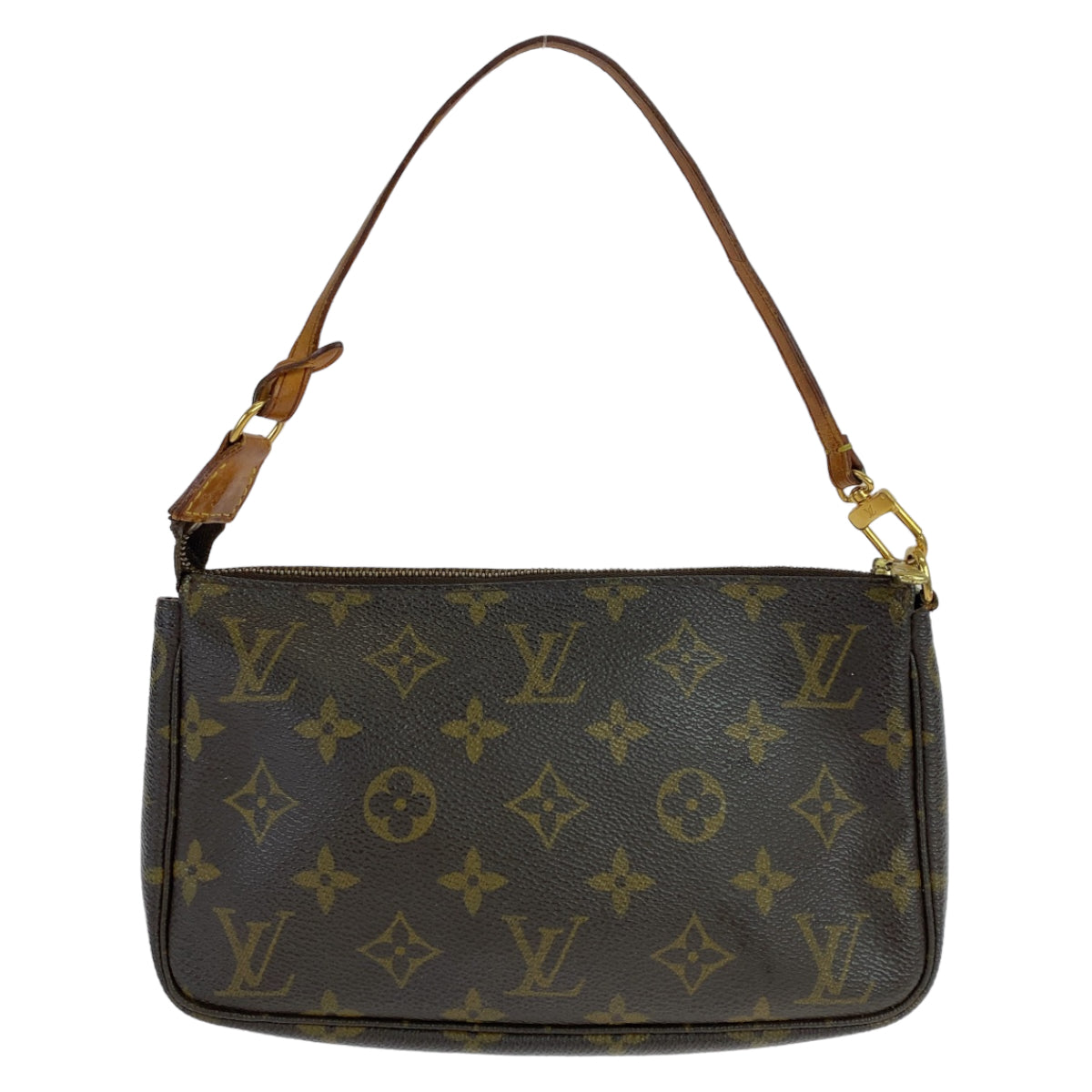 LOUIS VUITTON Handbag M51980 PVC Brown Gold Metal Handbag accessory pouch Monogram Pochette Accessoar Women Used Authentic