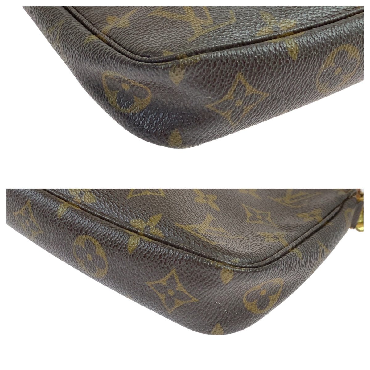 LOUIS VUITTON Handbag M51980 PVC Brown Gold Metal Handbag accessory pouch Monogram Pochette Accessoar Women Used Authentic