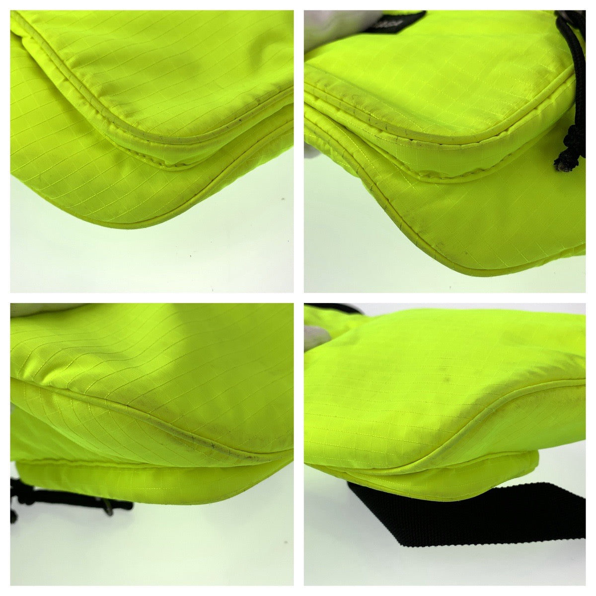 BALENCIAGA Waist bag 482389 Nylon Fluorescent Neon Yellow Waist pouch Explorer mens Used Authentic