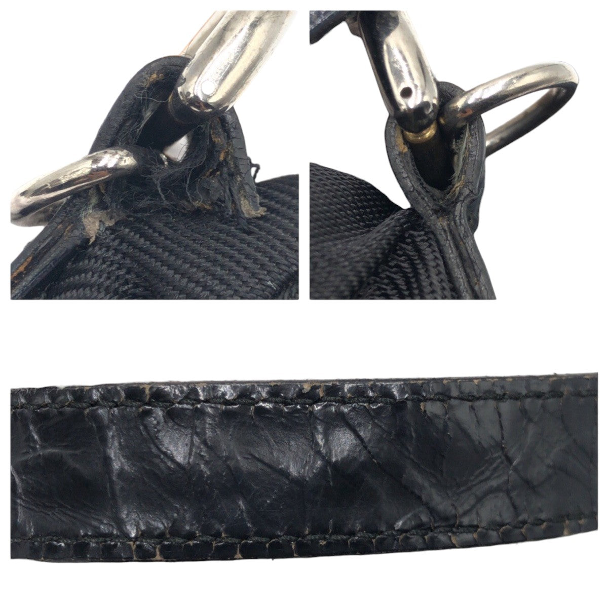 GUCCI Handbag Nylon Black black Handbag Shoulder Bag 2way Bamboo Women Used Authentic