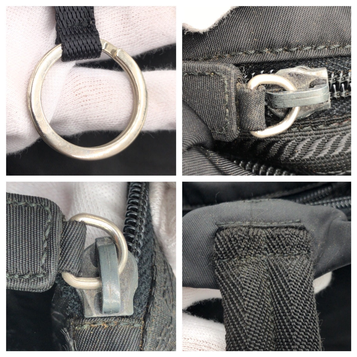 PRADA Tote Bag Nylon Black black Tote Bag Shoulder Bag Handbag Test Triangular logo Women Used Authentic