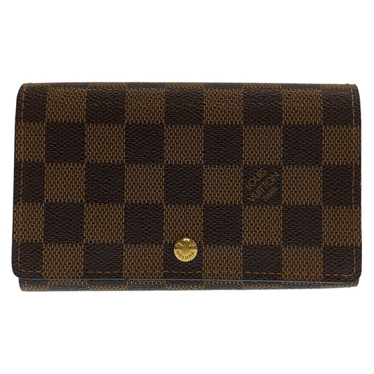 LOUIS VUITTON Bifold Wallet N61730 PVC Brown Gold Metal Folding wallet Compact wallet Damier Portefeuille Tresol Women Used Authentic