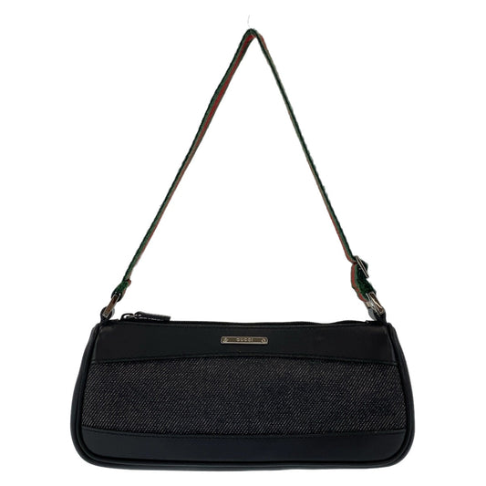 GUCCI Handbag 92320 Canvas, Leather Black Silver Metal Handbag accessory pouch Sherry line Women Used Authentic