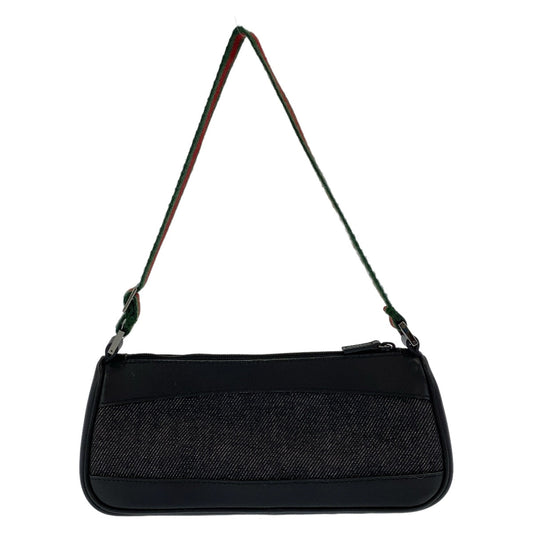 GUCCI Handbag 92320 Canvas, Leather Black Silver Metal Handbag accessory pouch Sherry line Women Used Authentic