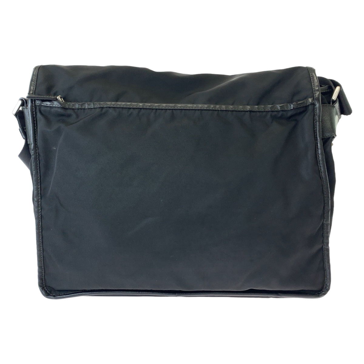 PRADA Shoulder Bag Nylon Black SilverMetal Shoulder Bag Messenger bag Test Triangle With logo mens Used Authentic