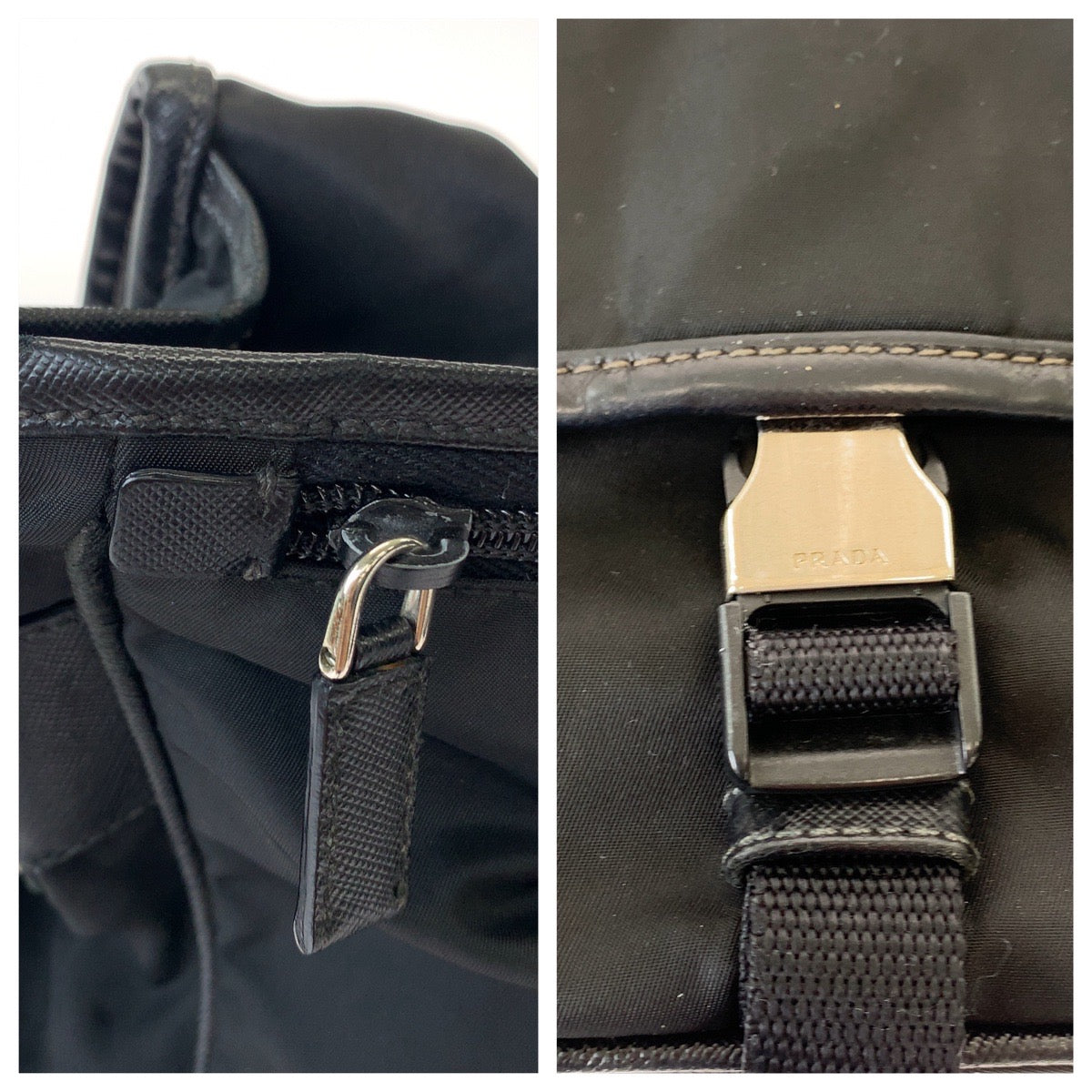 PRADA Shoulder Bag Nylon Black SilverMetal Shoulder Bag Messenger bag Test Triangle With logo mens Used Authentic