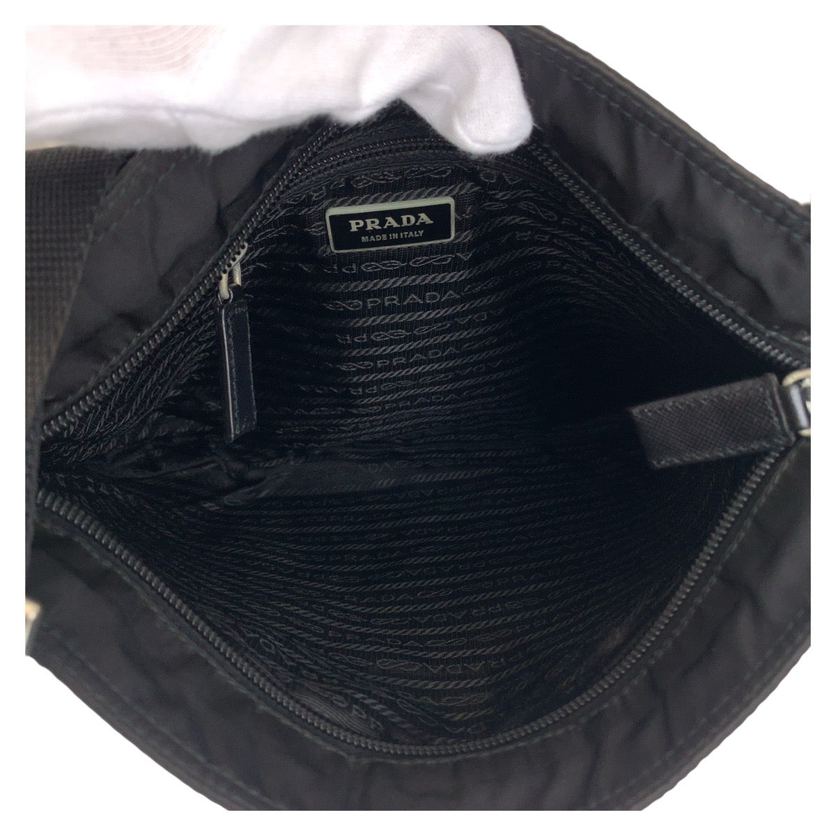 PRADA Shoulder Bag Nylon Black SilverMetal Crossbody Shoulder Bag Messenger Bag Test Triangle With logo Women Used Authentic
