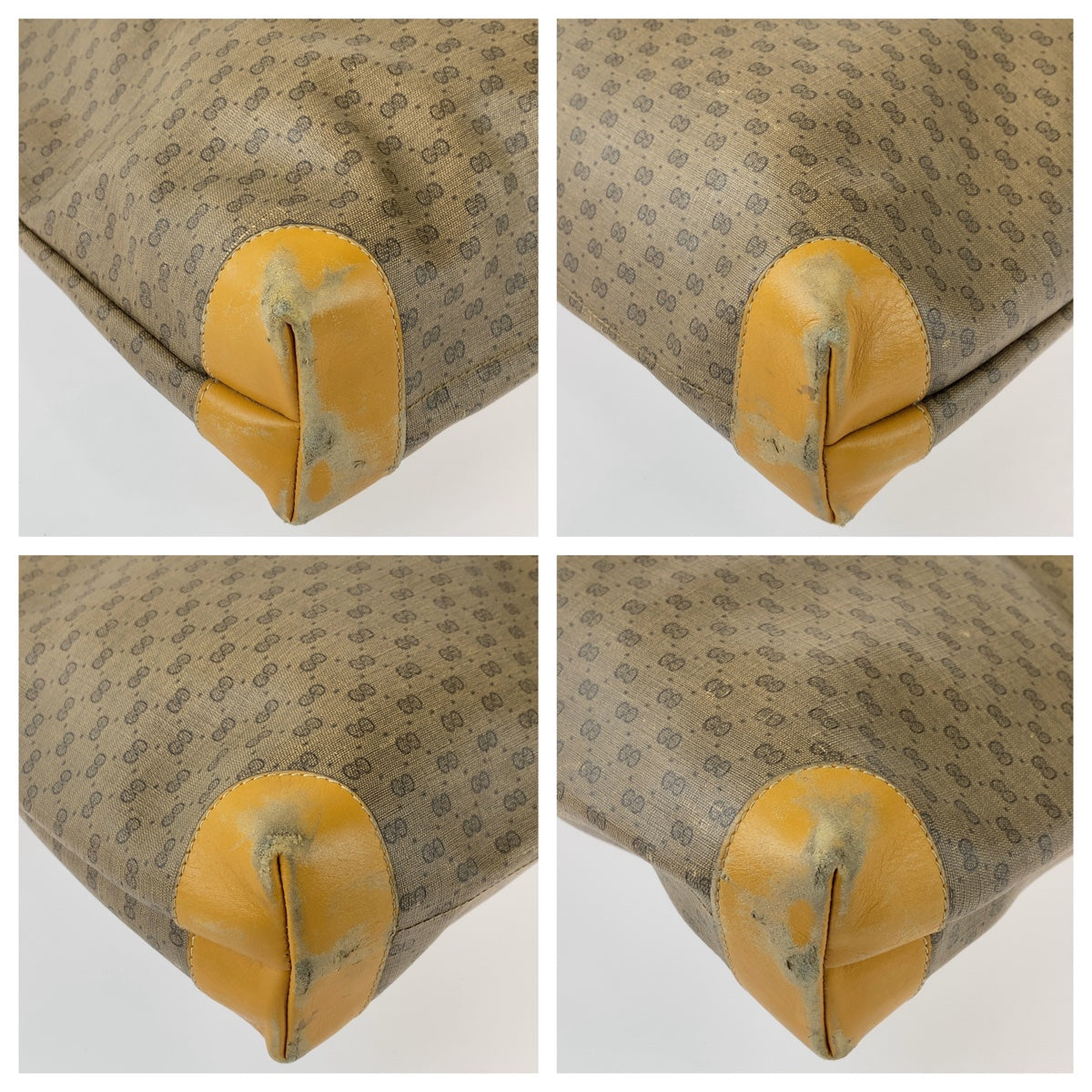GUCCI Tote Bag 002 983 0163 GG Supreme canvas, leather Brown Beige Gold Metal Tote Bag Shoulder Bag Unisex Old Gucci Shelly Line Micro GG mens Used Authentic