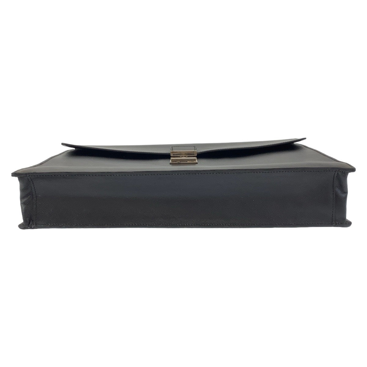 PRADA Business bag leather Black SilverMetal Business bag, briefcase, A4 storage Safiano mens Used Authentic