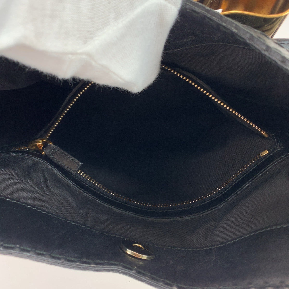 GUCCI Shoulder Bag 189885 GG canvas, leather Black GoldMetal Shoulder Bag handbag Queen Hobo Women Used Authentic
