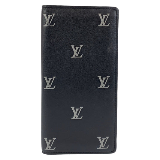 LOUIS VUITTON Long Wallet Purse M83190 leather Black SilverMetal Long Wallet Purse Brazon Portefeuille Braza mens Used Authentic