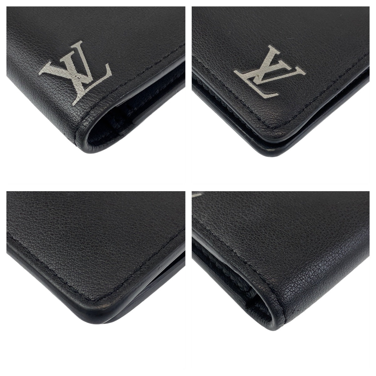 LOUIS VUITTON Long Wallet Purse M83190 leather Black SilverMetal Long Wallet Purse Brazon Portefeuille Braza mens Used Authentic