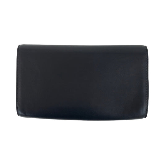 CELINE Shoulder Bag leather black Shoulder Bag Clutch bag 2way Women Used Authentic