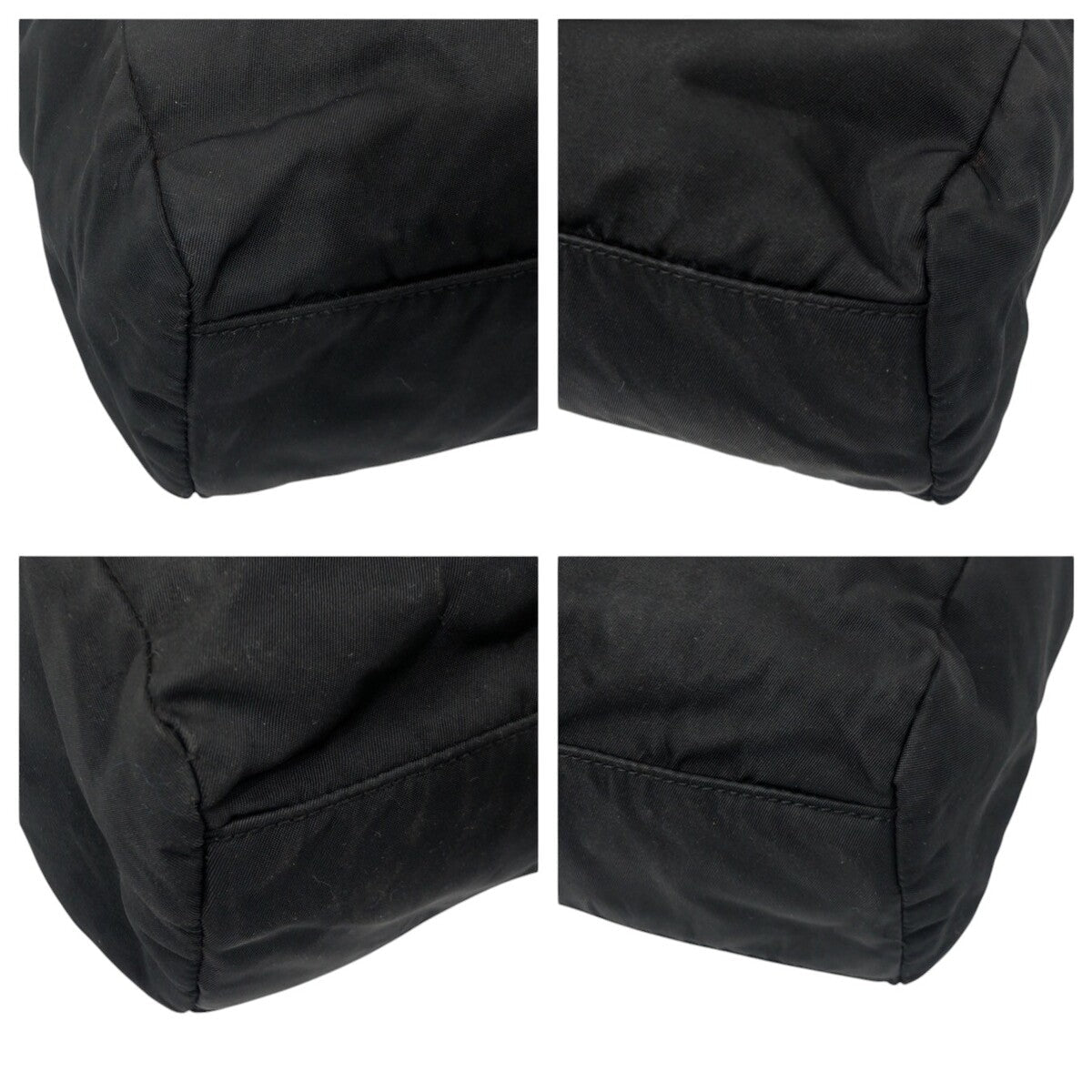 PRADA Tote Bag Nylon Black black Tote Bag handbag Test Triangular logo Women Used Authentic