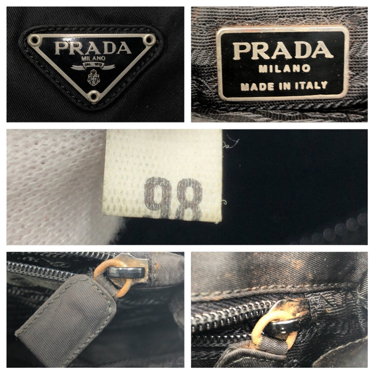 PRADA Tote Bag Nylon Black black Tote Bag handbag Test Triangular logo Women Used Authentic