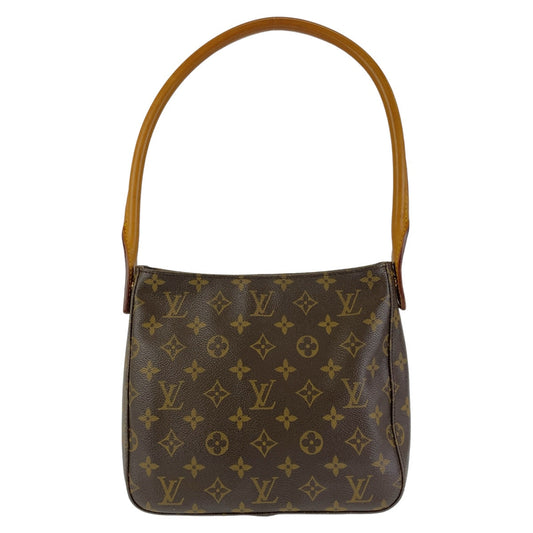 LOUIS VUITTON Shoulder Bag M51146 PVC Brown Gold Metal Shoulder Bag Monogram LoopingMM Women Used Authentic