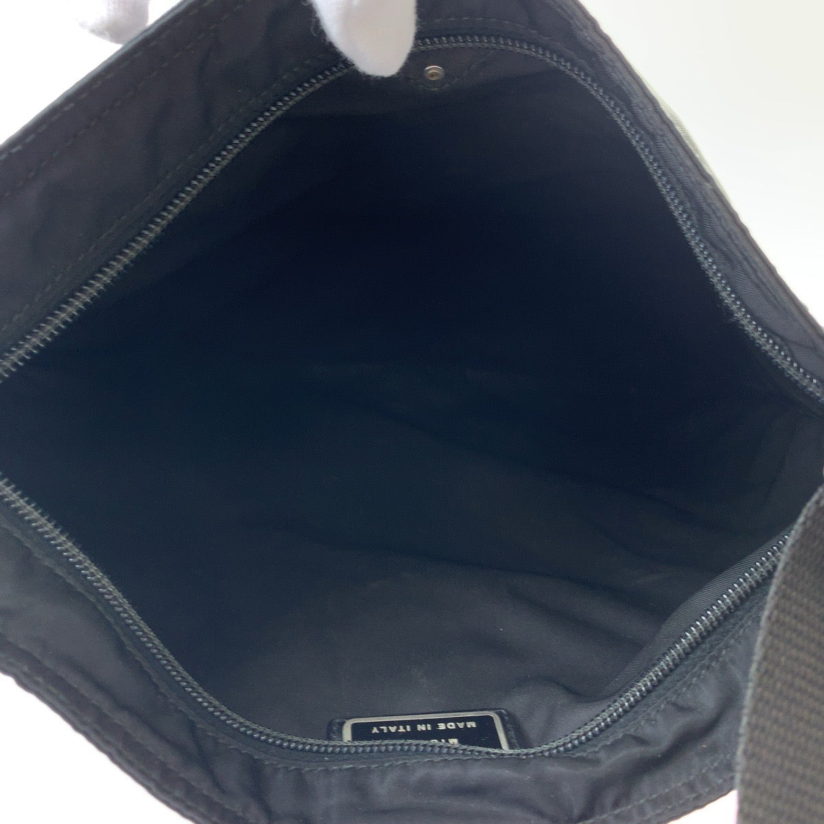 PRADA Shoulder Bag VA0053 Nylon Black Silver Metal Shoulder Bag Crossbody Pochette Unisex Test Triangle With logo Women Used Authentic