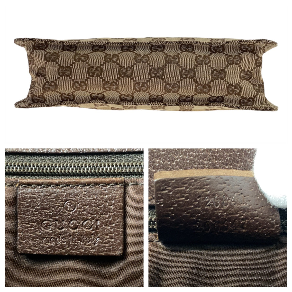 GUCCI Shoulder Bag 120841 GG canvas, leather Beige Brown SilverMetal Crossbody Shoulder Bag Messenger Bag GG pattern Women Used Authentic