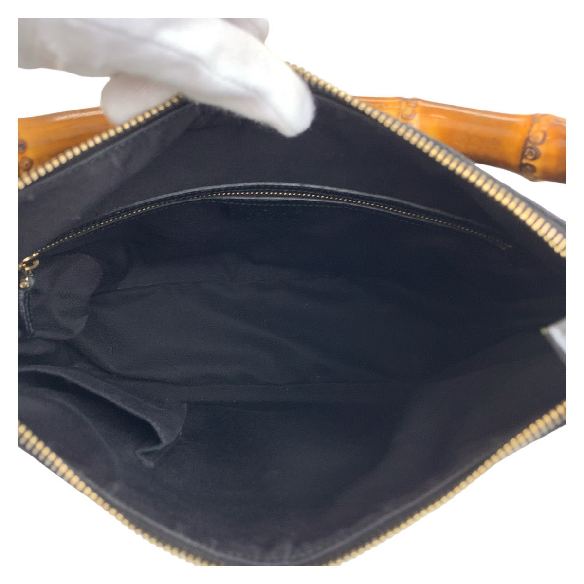 GUCCI Shoulder Bag 137379 GG canvas, leather Black GoldMetal Shoulder Bag handbag Bamboo GG pattern Women Used Authentic