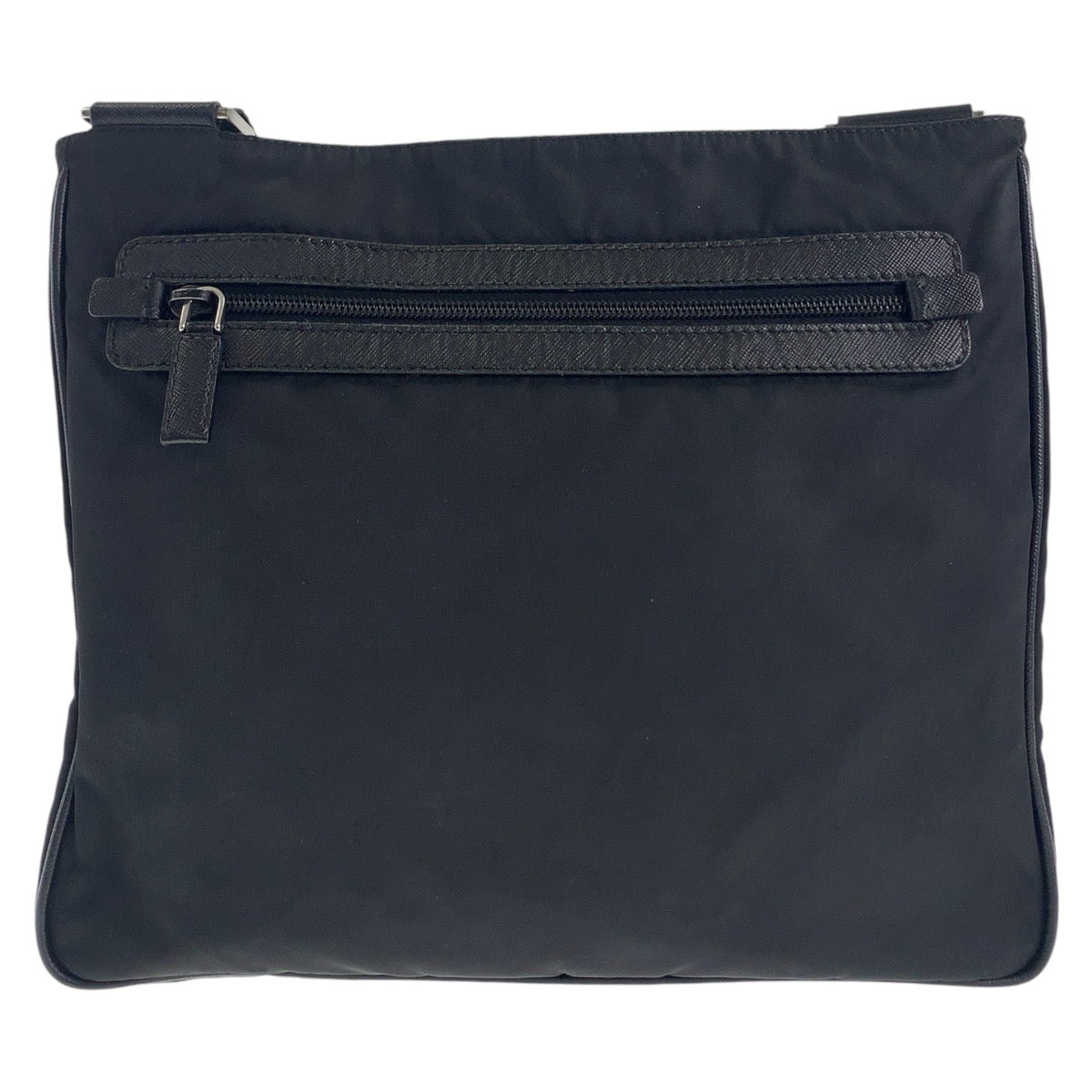PRADA Shoulder Bag Nylon Black SilverMetal Crossbody Shoulder Bag Pochette Test Triangle With logo Women Used Authentic